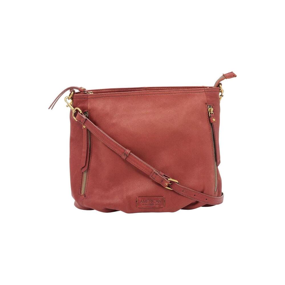 American Leather Co. Nubuck Leather Ella Crossbody Red